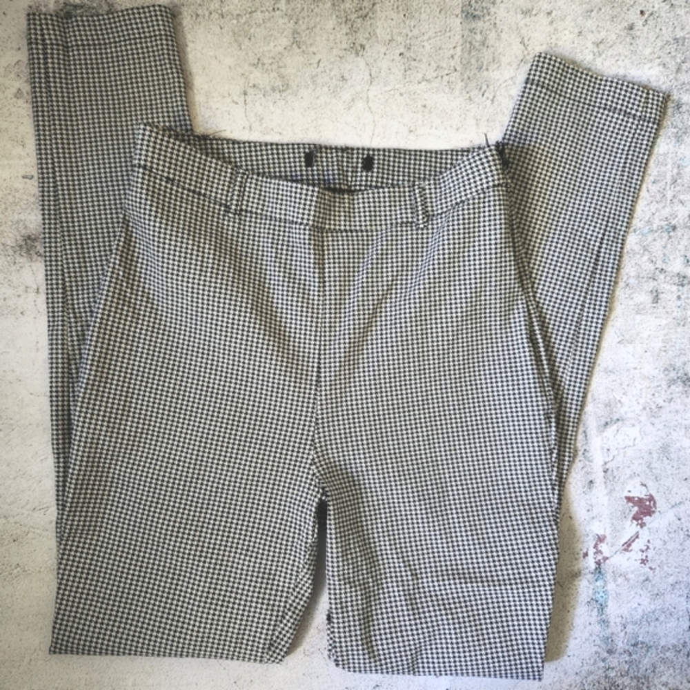 Black and White Houndstooth Pants | High Waist Skinny Leg Stretch Pants